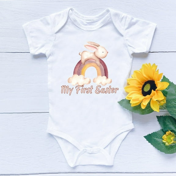 My First Easter Baby Girl Bodysuit, 1St Easter Outfit Girl, Easter Gifts For Babies, Little Easter Bunny, Newborn Easter Outfit Girl Cute Baby Onesie, BABY BODYSUIT LAT 4424