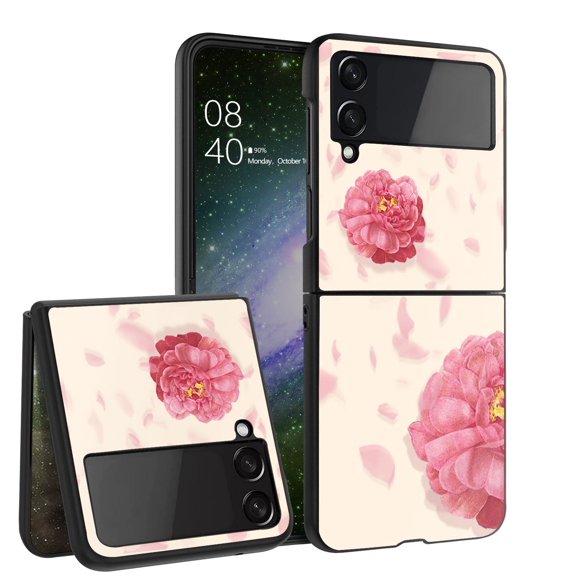 ANJ  Hard Protective Printed Case Cover Compatible with Samsung Galaxy Z Flip 4 - Roses Pedal