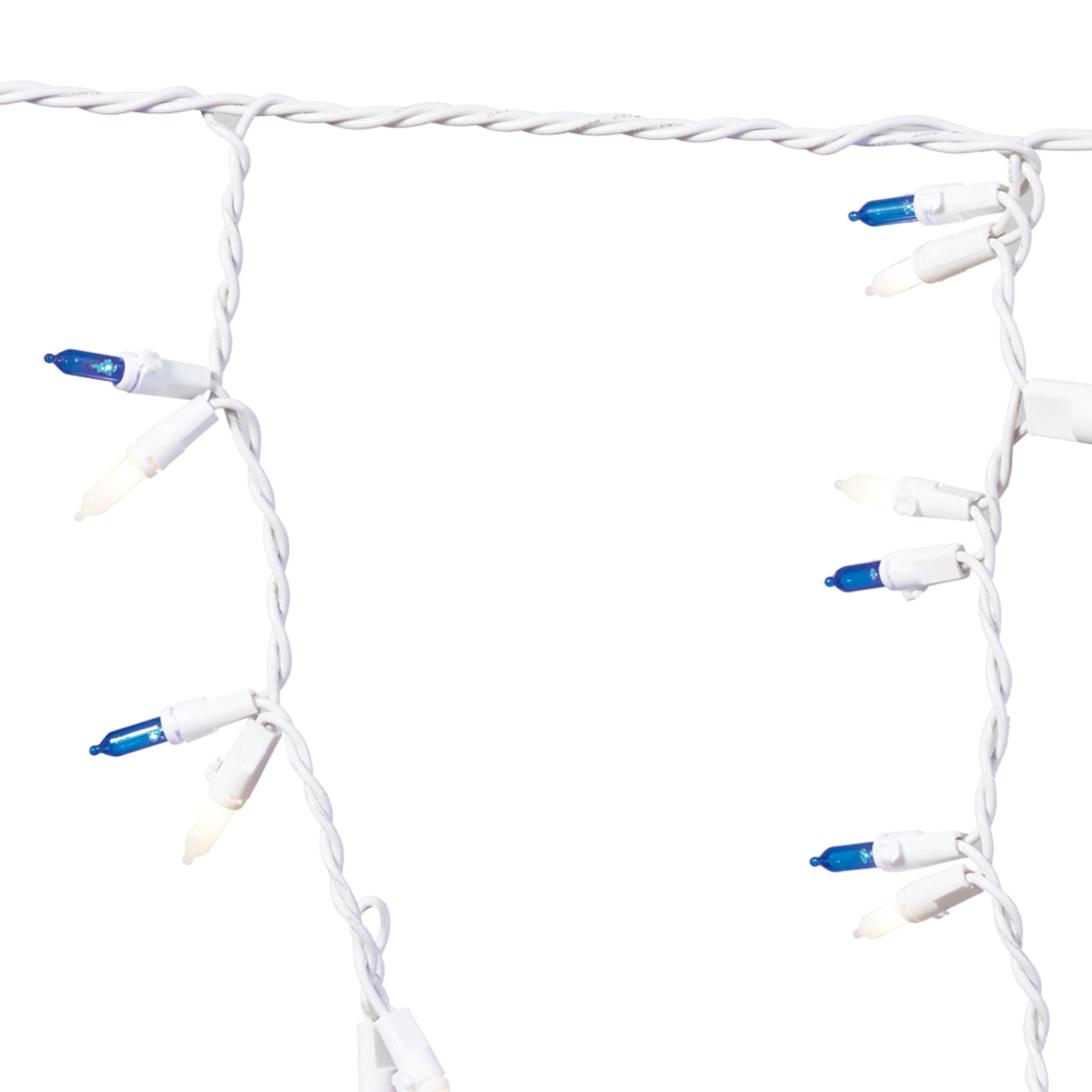 Indoor/Outdoor 200-Count LED Twin-Cicle Christmas Icicle Lights, Frost White and Blue, White Wire, 9', by Holiday Time