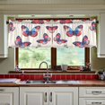 thumbnail image 3 of Yayeee Kitchen Curtains Tier Set of 2 Light Filtering 57"x36" Over Sink Window Panels, Blue Butterflies, 3 of 7