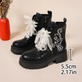 thumbnail image 6 of Women's Leather Lace up Combat Boots Platform Comfortable Lug Sole Chunky Casual Fall Winter Warm Motorcycle Booties a-Black Size 9, 6 of 7