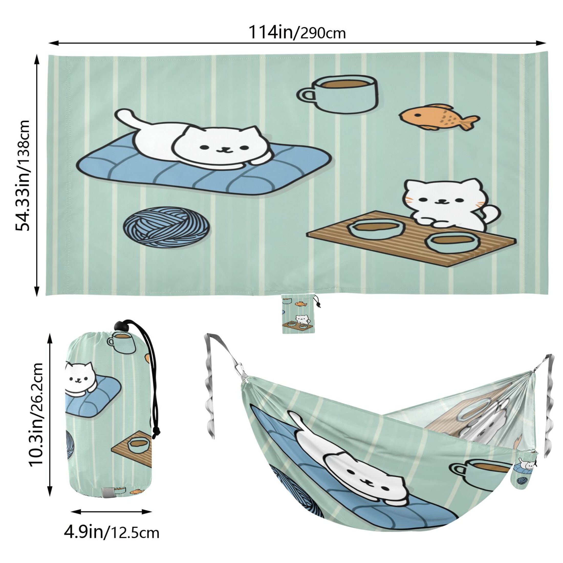 Hammock Camping Hammock Nylon Portable Hammock Travel Camping Hammock White Cats