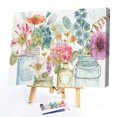 thumbnail image 1 of Cuadros Decorativos Kit de pintura al óleo de flores multicolor por números pintura acrílica DIY sobre lienzo artesanal Tmvgtek embutido en tela, 1 of 1