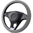 thumbnail image 5 of 3 Pack Car Steering Wheel Cover Set Include Handbrake Cover Gear Shift Cover, Summer Anti Skid Mesh Wheel Sleeve Protector, Breathable Elastic -Qin, 5 of 5