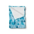 thumbnail image 2 of Blue Soft Flannel Fleece Blanket, Geometric Pattern with Triangles in Oceanic Winter Colors Abstract Mosaic, Cozy Plush for Indoor and Outdoor Use, 70" x 90", Blue Sky Blue Pale Blue, by Ambesonne, 2 of 5