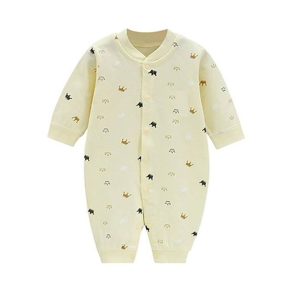 Splozh Bodysuit Long Sleeve Newborn Baby Boys Sweatshirt Long Sleeve Solid Romper Infant Baby Fall Winter Spring Outfits Yellow,9-12 Months