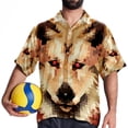 thumbnail image 4 of Pixel Dog Men's Short Sleeve Printed Button Down Hawaiian Beach Shirts, 4 of 6