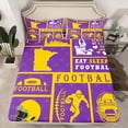 thumbnail image 2 of Erosebridal Football Bed Sheets Set,Rugby Sheet Set Twin,Football Helmet Sheets for Teen,Sports Flat Fitted Sheet with 1 Pillowcase for Bedroom(Minnesota), 2 of 6
