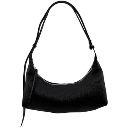 Black Genuine Leather Bag for Women - Minimal Style with 2-Way Crossbody & Shoulder Adjustable Strap