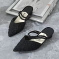 thumbnail image 2 of Sandalias de verano con punta en punta para mujer, planas, informales, de moda, para uso diario, tacón bajo, Color sólido, ropa exterior, medias zapatillas, sandalias, 2 of 5