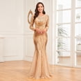 thumbnail image 1 of Lucyinlove-Vestidos de Noche de tul con lentejuelas para mujer, vestidos elegantes de manga larga, sirena de lujo, vestido Formal de dama de honor para fiesta de graduación, 2024, 1 of 5