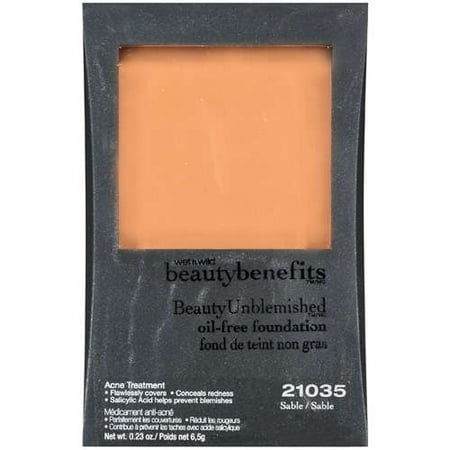 Wet N Wild Beauty Benefits: Oil-Free Foundation 21035 Sable Beauty Unblemished, 0.23 oz