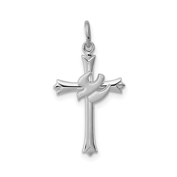 925 Sterling Silver Cross Pendant Necklace for Men and Women with Dove Symbol Matte and Polished Finish Religious Minimalist Jewelry for Daily Wear Faith Charm Accessory
