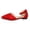 stag126-Red, variant on BRICH Women's Low Wedge Pointed Toe Ankle Strap Dress Comfortable Casual Flats Shoes for Prom Party Wedding Red 9