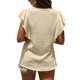 thumbnail image 4 of SAYOO Camisa suelta con botones en la parte delantera para mujer, blusas de trabajo de lunares suizos con cuello en V y mangas con volantes de verano SAYOO  Vida cotidiana, 4 of 7