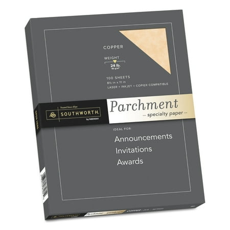 Southworth Parchment Specialty Paper, Copper, 24lb, 8 1/2 x 11, 100 Sheets