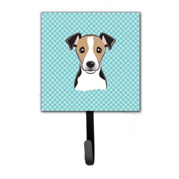 Carolines Treasures BB1199SH4 Checkerboard Blue Jack Russell Terrier Leash & Key Holder