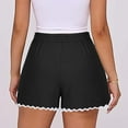 thumbnail image 4 of Stephy Women's Shorts 2025 Summer Casual Cute Ruffle Shorts Comfy Elastic Waist Drawstring Pleated Short, Black, XXL, 4 of 6