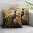 thumbnail image 3 of JEUXUS Chinoiserie Pillow Cover Peacock Vintage Decorative Throw Pillow Case Cushion Cover for Bedroom Sofa Living Room Couch Chair Office, 3 of 5