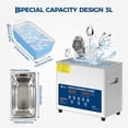 thumbnail image 4 of 3L Digital Ultrasonic Cleaner with Timer, 40kHz 60W Commercial Stainless Steel Cleaning Machine with Transducers for Jewelry, Glasses, Eyeglass, Dentures, 4 of 14
