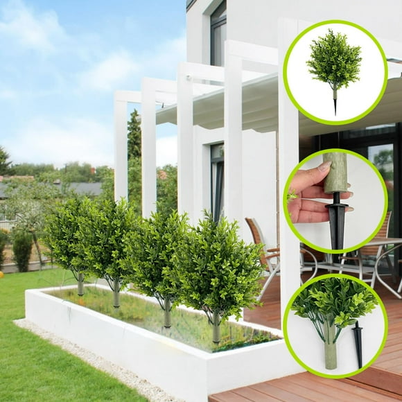 Plante Artificielle Verte 25,98 Po, Décor de Jardin en Plastique Réaliste, Décor Extérieur Résistant aux Intempéries et à Faible Entretien pour Cour Patio Balcon Porte Fête de Vacances Cadeaux pour la Maison