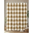 thumbnail image 4 of Shower Curtain Buffalo Check Watercolor Bathroom Curtains with Hooks, Waterproof Fabric Brown Plaid FarmHouse Bath Shower Curtains Set for Bathroom Bathtubs Decor 72x72 Inch, 4 of 8
