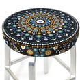 thumbnail image 3 of Kll Dot Mandala Round Bar Chair Cushion Cover 13 Inch,Bar Stool Protector With Elastic, Soft Washable, 3 of 7