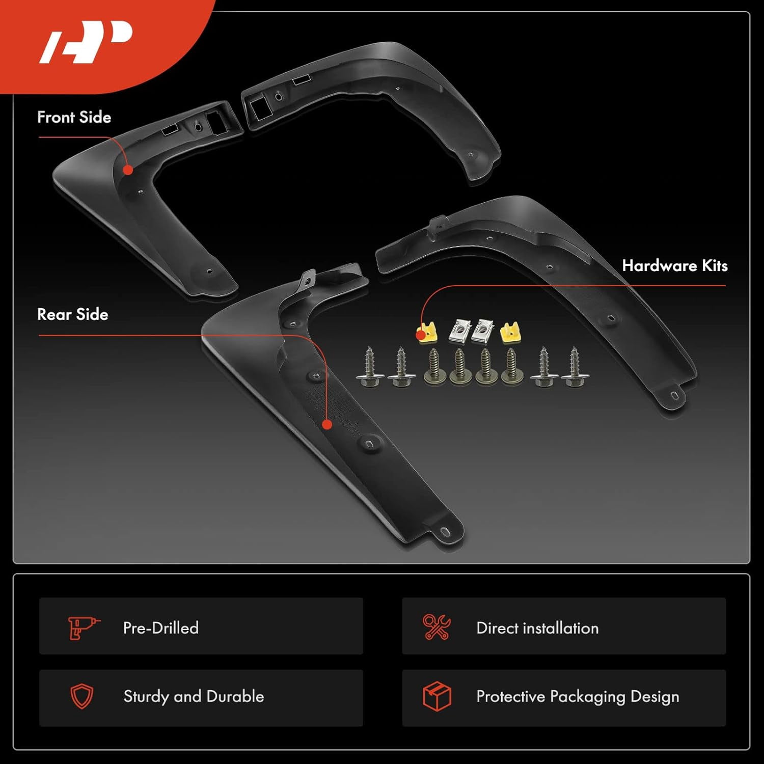 A-Premium Splash Guards Mud Flaps Mudflaps Compatible with Toyota RAV4 Base Sport L 2000-2005 Front & Rear 4-Pcs Kit