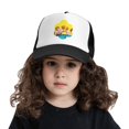 thumbnail image 2 of PAYOHTO Kids Cute Pigs Sunflowers Yellow Baseball Hat Back Adjustable Mesh Breathable Hats Black Trucker Cap Outdoor Fishing Sun Caps for Boys or Girls ages 4-10, 2 of 9