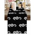 thumbnail image 2 of Burlap Table Runner 36 Inches Long, Vintage Summer Seahorse on Black Non-Slip Kitchen Table Runners for Dining Room Everyday Use Party Table Decorations Abstract Marine Life, 2 of 9