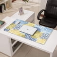 thumbnail image 3 of Long Mouse Pads for Desk,Blue and Yellow Floral Pattern Desk Mats on Top Of Desks, Desk Mouse Pad Extra Large with 3mm Non-Slip Base and Stitched Edge for Gaming,Office,Work,Home 31.5"x15.7", 3 of 6