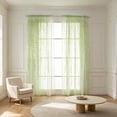 thumbnail image 4 of Light Filtering Window Drapes Leaf Print Sheer Voile Curtain Panel For Living Room Balcony Green 78 In, 4 of 5