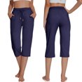 thumbnail image 2 of aidice Capris Womens Pants Summer Fitting Comfy Casual Drawstring Cropped Workout Pants with Pockets, 2 of 9