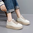 thumbnail image 3 of Zapatos de mujer de pan, zapatos de estudiante de primavera, de moda, de suela gruesa, blancos, zapatos casuales, 3 of 6