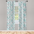 thumbnail image 2 of Ambesonne Oriental 4-Panel Curtains, Bohemian Carnation Bloom, 56"x84", Seafoam Purpleblue and Ivory, 2 of 4