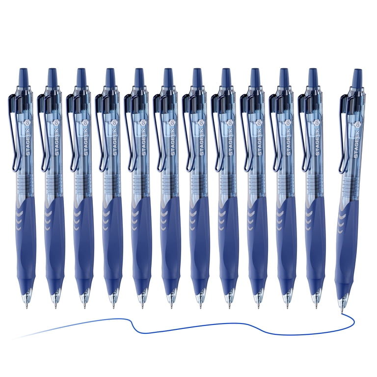 STAGEEK 12-Pack Blue Gel Pens, 0.5mm Fine Point photo 1