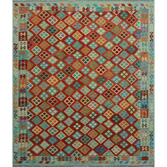 Sangat Salhdene Lt. Blue/Rust Rug, 8'8" x 9'7"