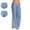 Light blue, variant on Kelon Women's Casual Pants, Womens Casual Cotton Linen Pants Lightweight Summer Loose Fit High Waist Straight Leg Plus Size Solid Lounge Trousers, S