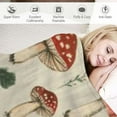 thumbnail image 3 of Autua Mushroom Leaves Pattern Warm Lightweight Blanket Soft Fleece Blankets for All Seasons 50x60in, 3 of 6