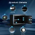 thumbnail image 3 of SRWTRCHRY 0.77 Cu.ft.Fire and Water Resistant Safes with Digital Keypad and Alarm System,Small Safe for Cash Jewelry Documents,H 9.84", 3 of 15