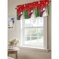 thumbnail image 4 of Christmas Tree Snowman Valances for Windows Xmas Snowflakes Buffalo Plaid Red Kitchen Valance Curtain Rod Pocket Small Curtains for Cafe Bathroom Laundry Basement 42" x 18", 4 of 8