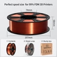 thumbnail image 7 of GEEETECH 3D Printer Silk PLA Filament 1.75mm,Metal-like Shiny Consumable 1kg (2.2lbs) 1 Spool,Metallic Copper, 7 of 7