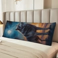 thumbnail image 2 of Balery Moonlit Night Sky Wolf Funda Protectora para Almohada Corporal de Algodón Hipoalergénico con Cierre(55 x 21 pulgadas), Almohadas No Incluidas, 2 of 7