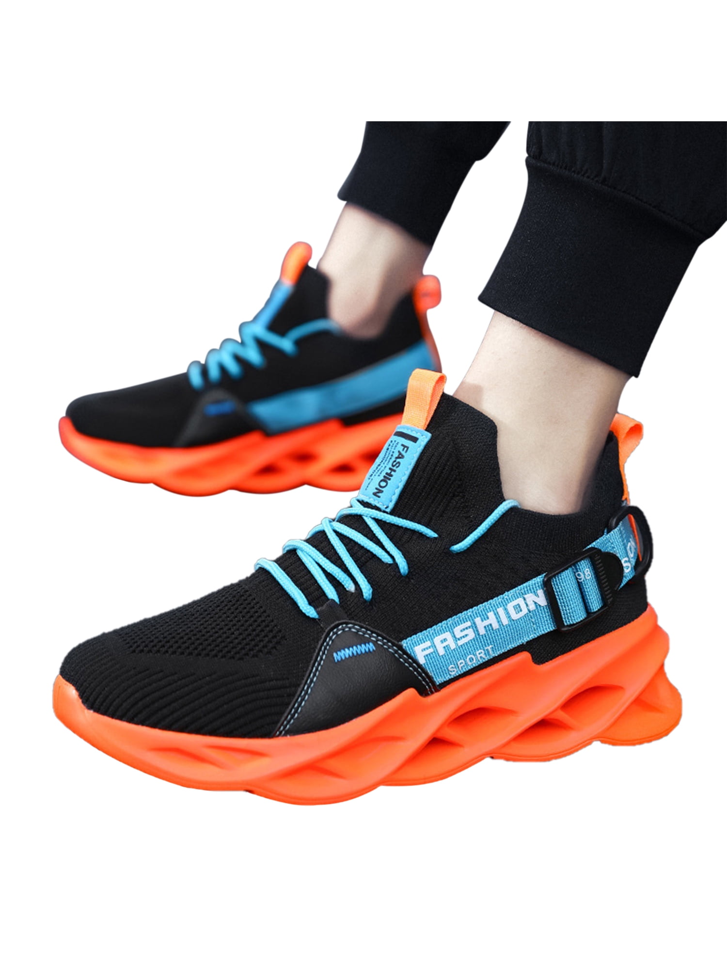 Mens Womens Running Trainers Sneakers Slip On Jogging Gym Athletic Fitness Shoes 