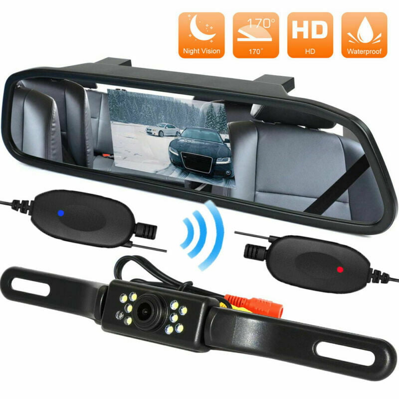 4.3“ LCD Monitor Kit Wireless Car Reverse Rear View Backup Night Vision Camera 