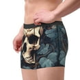thumbnail image 2 of Kdxio Men's Boxer Briefs with Vintage Leaf Flower Skull Print - Comfortable and Breathable Underwear for Everyday Wear, 2 of 5