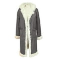 thumbnail image 6 of LEBONYARD Men's Trendy Plush Hooded Cuff Solid Colored Long Sleeve Long Length Oversized Loose Warm Fitting Winter Large Pocket Outerwear Coat, 6 of 6