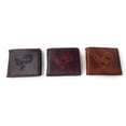 thumbnail image 5 of Western Men's Leather Rooster Floral Tooled Laser Cut Lone Star Short Wallet in 9 colors, 5 of 5