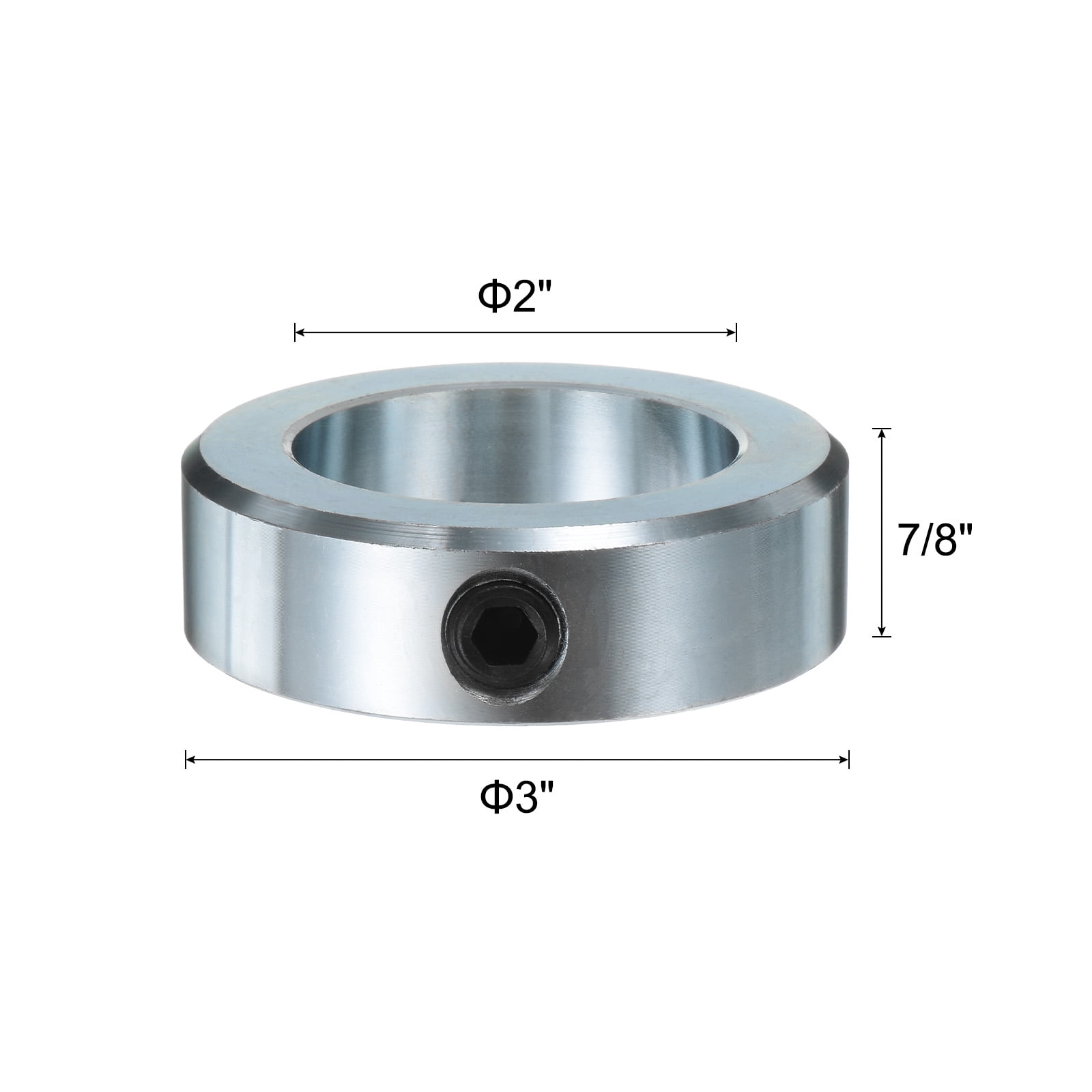 2 Packs Set Screw Collars 2" Bore Carbon Steel Shaft Collars, 3" OD, 7/8" Width Axle Collar Clamp