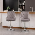 thumbnail image 2 of Alexent Tabourets de Bar Pivotants Réglables en Velours 43.7 Pouces-51.6 Pouces Gris (Ensemble de 2), 2 of 7
